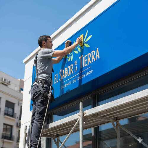 Técnico de refrigeración instalando un aire acondicionado en una casa, con herramientas y enfoque en el trabajo